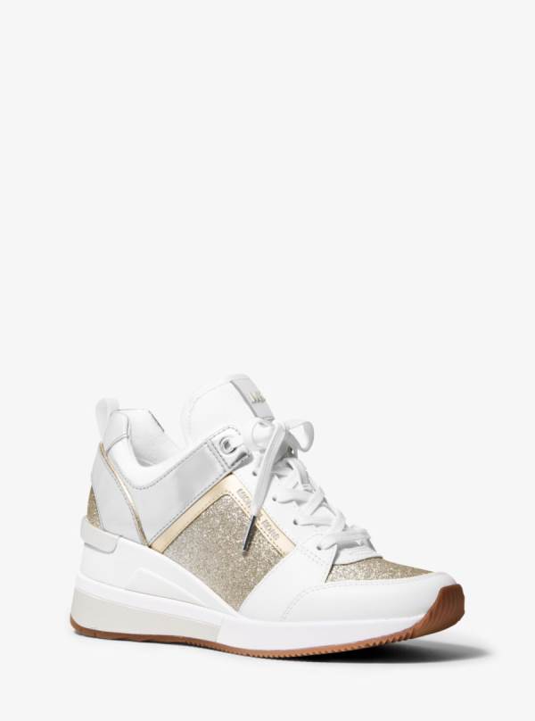 Damske Tenisky Michael Kors Georgie Mixed-Media Zlate - Topanky Michael Kors Outlet | VASLZ-9814
